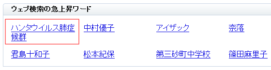 ウェブ検索の急上昇ワード