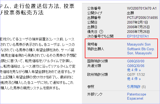 孫社長が馬券の競売システムを開発