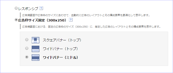 広告枠サイズ固定（300x250）